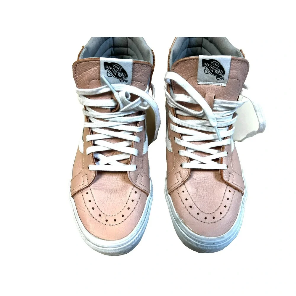 VANS Off the Wall SK8-Hi Reissue Sneaker High Top Pink Leather White Contrast, 9